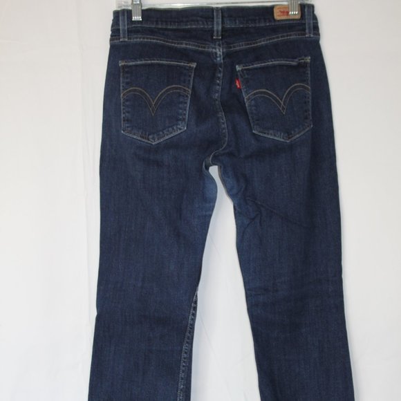 LEVIS CURVY CUT 528 LOW RISE DARK DENIM JEANS SZ 9 M JUNIORS BOOT CUT WIDE *RAW - Picture 11 of 16